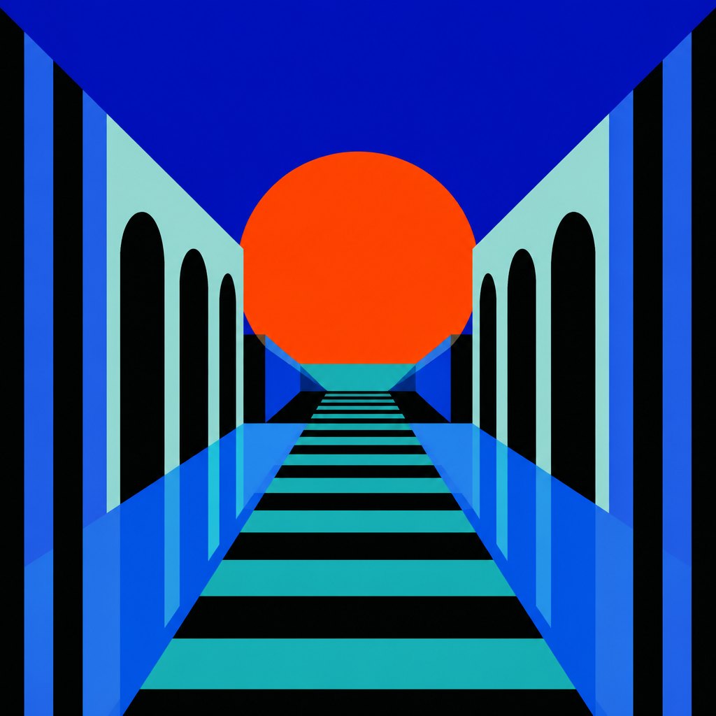 AI-generated image inspired by Hard-Edge Painting