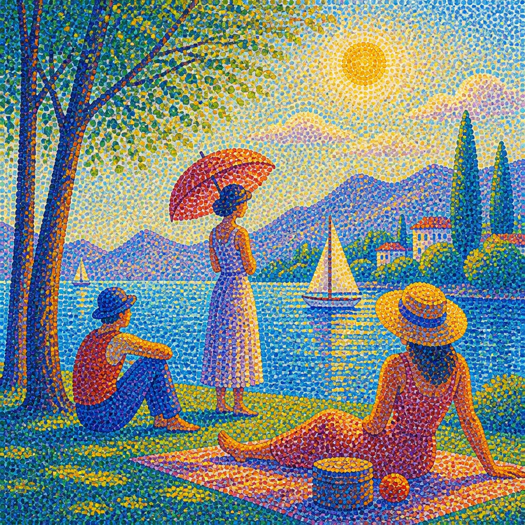 AI-generated image inspired by Neo-Impressionism