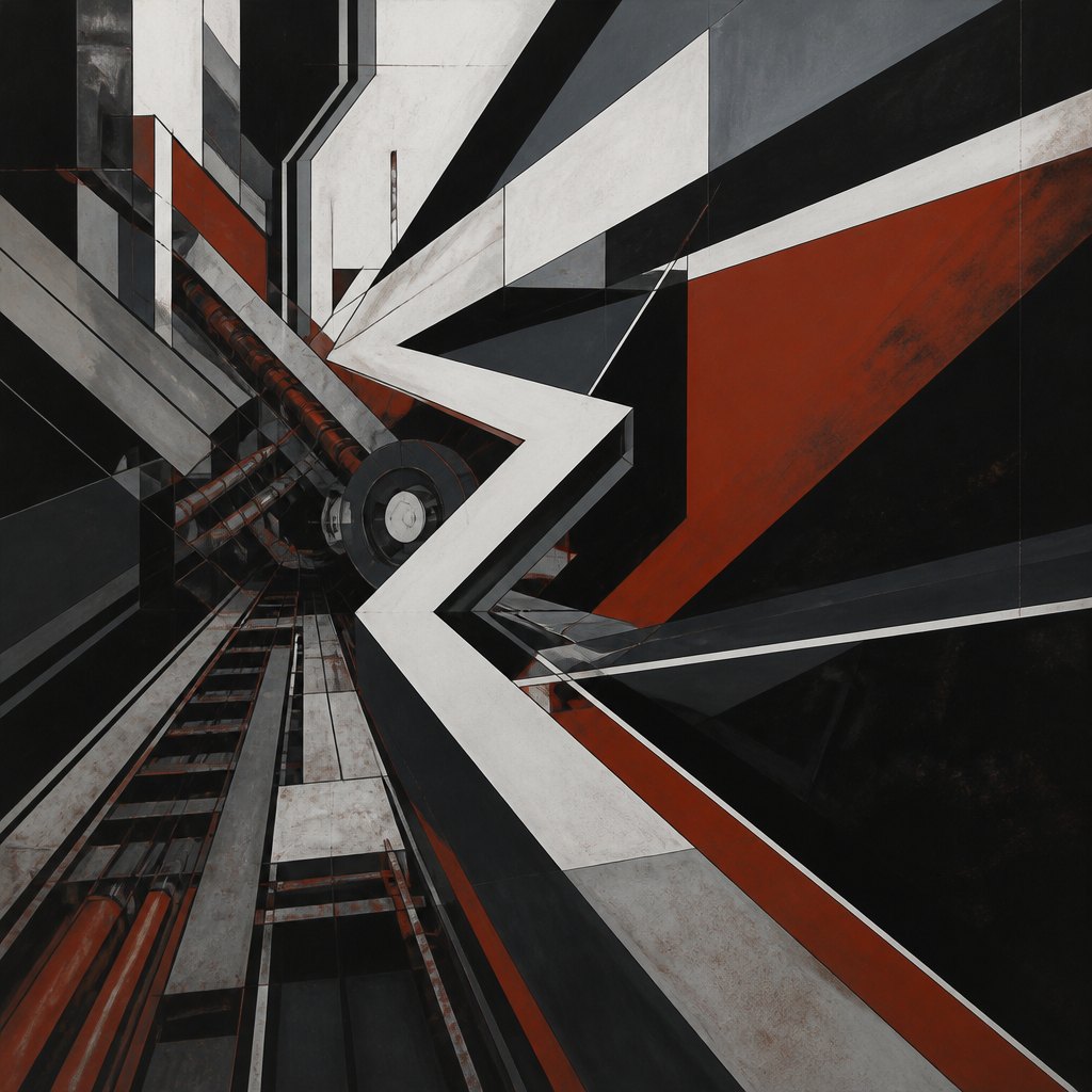 AI-generated image inspired by Vorticism